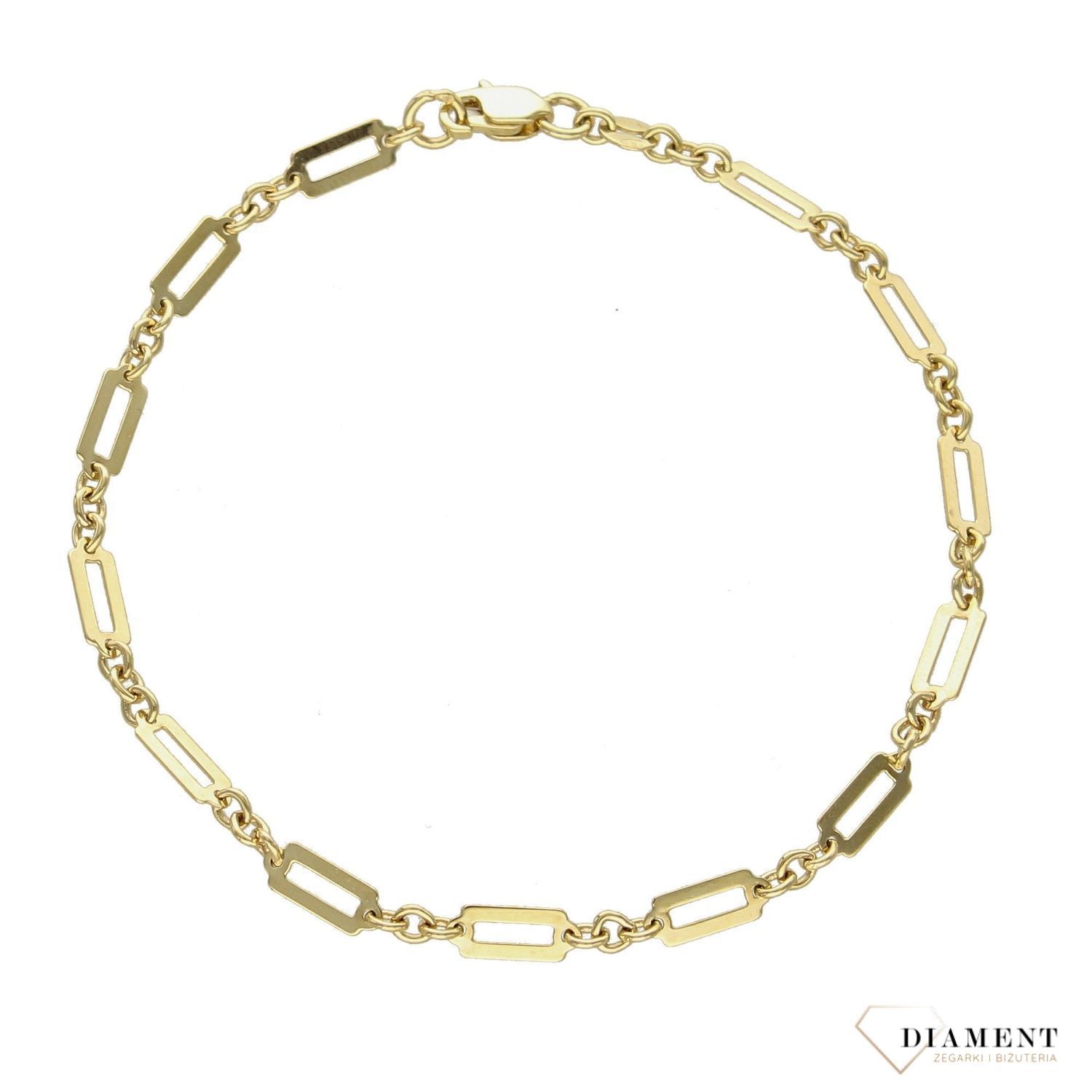 Złota bransoletka damska 333 'gładkie prostokąty' BR 5153 (1).jpg